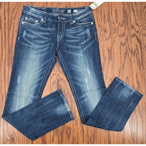 Miss Me Distressed Straight Leg Jeans - Picture 1 of 5